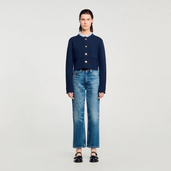 Sandro Cardigan with detachable ruffle collar - Picture 2 of 8